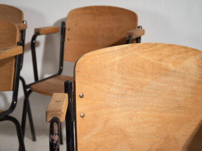 Sillas para comedor con reposabrazos de estilo vintage (c.1950). Conjunto de 4 piezas