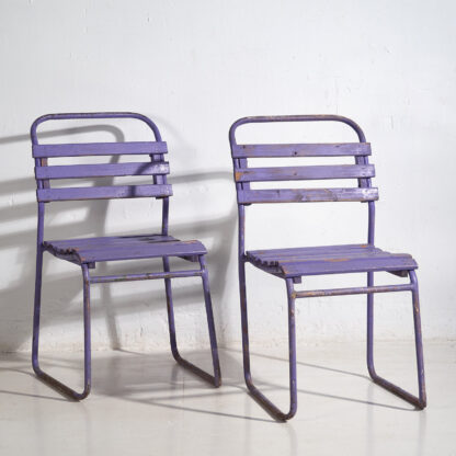 Violet antique patio chairs (c.1920). Set of 2 pieces