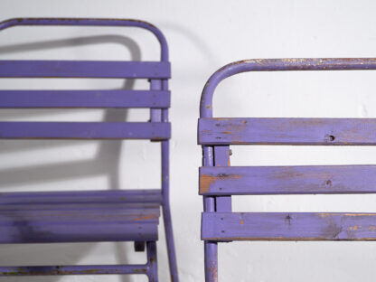 Violet antique patio chairs (c.1920). Set of 2 pieces