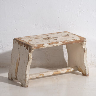 Antique white low stool (c.1920) #8