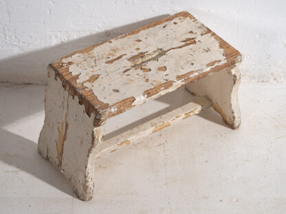 Antique white low stool (c.1920) #8