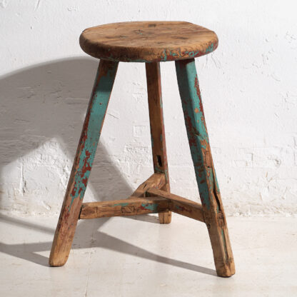 Primitive antique solid wood stool (c.1920)