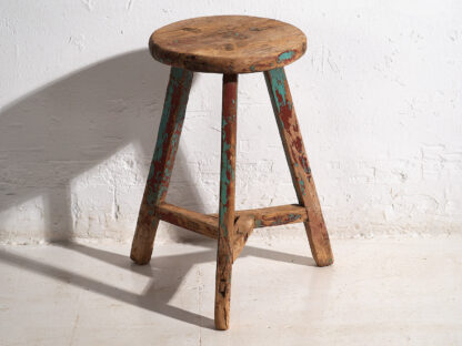 Primitive antique solid wood stool (c.1920)