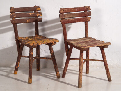 Sillas escolares antiguas (c.1920). Conjunto de 4 piezas #1