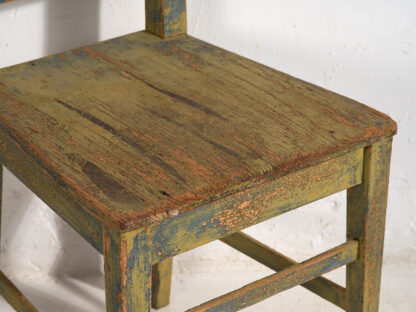 Retro chairs with green patina (c.1950). Set of 2 pieces