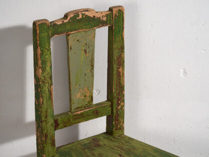 Retro chairs with green patina (c.1950). Set of 2 pieces