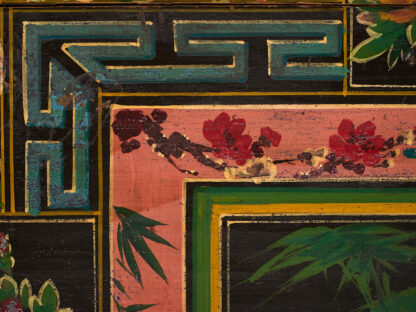 Antique Chinese chest decorated with peony paintings (c.1900) #7