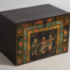 Antiguo arcón oriental con pintura de la guerrera Yang Mulan (c.1900) #9