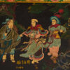 Antiguo arcón oriental con pintura de la guerrera Yang Mulan (c.1900) #9