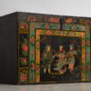 Antiguo arcón oriental con pintura de la guerrera Yang Mulan (c.1900) #9