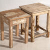 Paire de tables de chevet basses blanches anciennes (c.1920) #6