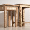 Paire de tables de chevet basses blanches anciennes (c.1920) #6