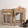 Paire de tables de chevet basses blanches anciennes (c.1920) #6