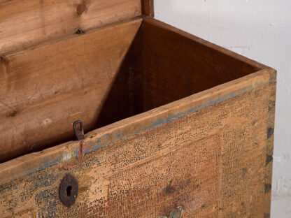 Large antique antique painted chest with flowers (c.1920) #56