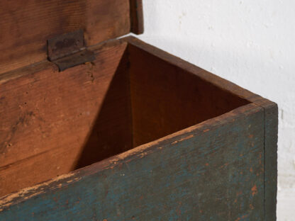 Small antique antique trunk with cobalt blue patina (c.1920) #74