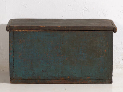 Small antique antique trunk with cobalt blue patina (c.1920) #74