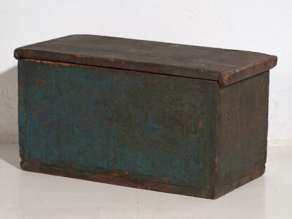 Small antique antique trunk with cobalt blue patina (c.1920) #74