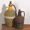 Antique damajuanas with colored lining (c.1920). Set of 2 pieces #68