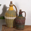 Antique damajuanas with colored lining (c.1920). Set of 2 pieces #68