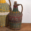 Antique damajuanas with colored lining (c.1920). Set of 2 pieces #68