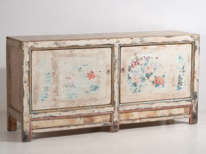 Antique white sideboard with floral motifs (c.1900) #11