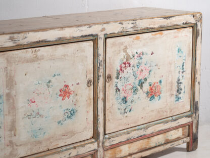 Antique white sideboard with floral motifs (c.1900) #11