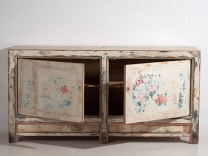 Antique white sideboard with floral motifs (c.1900) #11