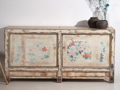 Antique white sideboard with floral motifs (c.1900) #11