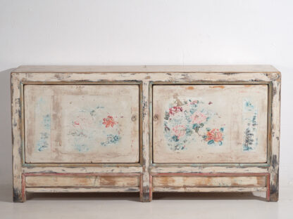 Antique white sideboard with floral motifs (c.1900) #11