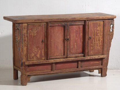 Antique red antique qing sideboard (c.1900) #12