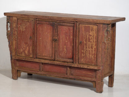 Antique red antique qing sideboard (c.1900) #12