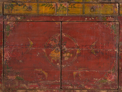 Antique red two-door cabinet (c.1900) #16