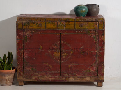 Antique red two-door cabinet (c.1900) #16