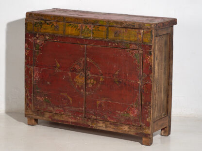 Antique red two-door cabinet (c.1900) #16