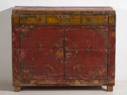 Antique red two-door cabinet (c.1900) #16