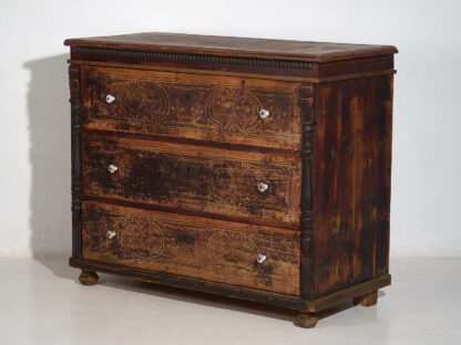 Large antique antique chest of drawers with dark patina (c.1940) #39
