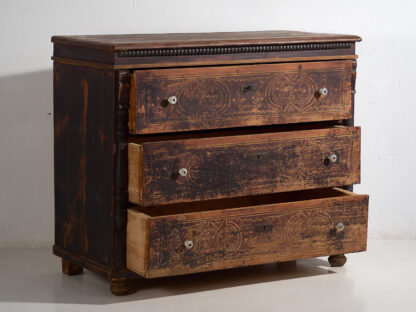 Large antique antique chest of drawers with dark patina (c.1940) #39