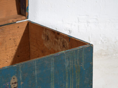 Small antique antique chest with navy blue patina (c.1920) #68