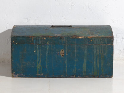 Small antique antique chest with navy blue patina (c.1920) #68