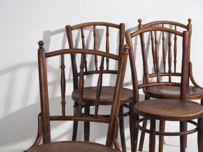 Antique bentwood Thonet chairs (c.1920). Set of 4 pieces #1 - Image 2