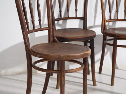 Antique bentwood Thonet chairs (c.1920). Set of 4 pieces #1 - Image 3