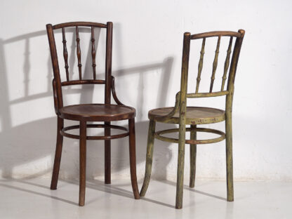 Sillas Thonet antiguas de colores (c.1920). Conjunto de 4 piezas #2