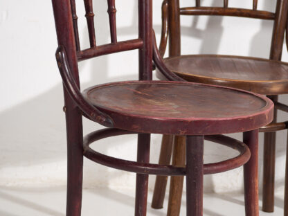 Sillas Thonet antiguas de colores (c.1920). Conjunto de 4 piezas #2