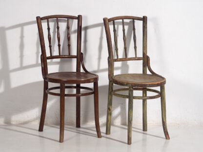 Sillas Thonet antiguas de colores (c.1920). Conjunto de 4 piezas #2