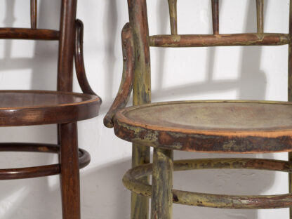 Sillas Thonet antiguas de colores (c.1920). Conjunto de 4 piezas #2