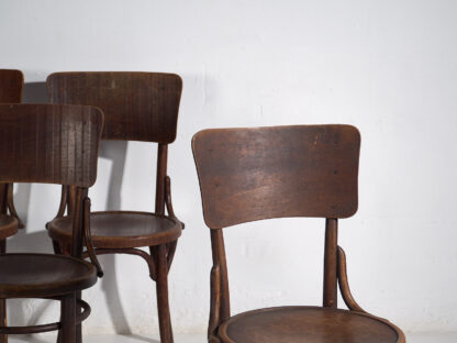 Antiguas sillas de madera curvada (c.1920). Conjunto de 4 piezas #3