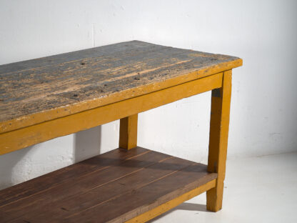 Mesa larga antigua de madera maciza (c.1920) #17