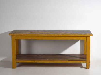 Mesa larga antigua de madera maciza (c.1920) #17