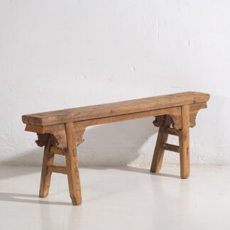 Antique elm wood bench (c.1870) #9