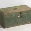 Ancien coffre en bois massif vert (c.1920) #3